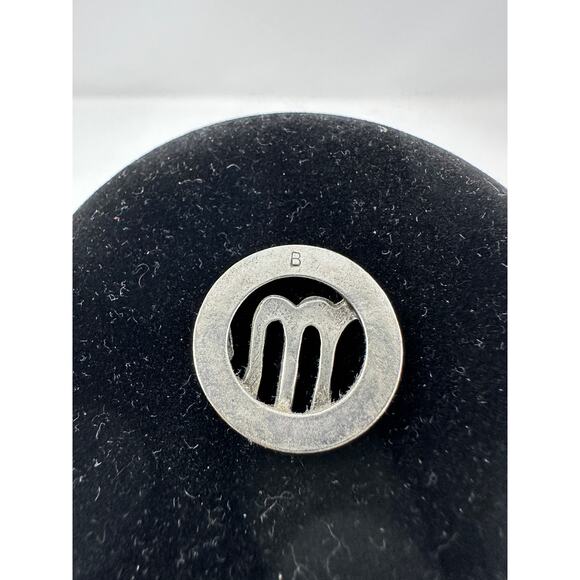 Vintage Scorpio Horoscope Charm Silver Tone Metal Stamped B on back - Picture 4 of 4